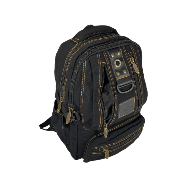 Брезентовий рюкзак, 15 л, міцний, зносостійкий, водовідштовхуюча тканина, колір чорний