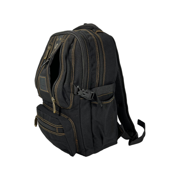Брезентовий рюкзак, 15 л, міцний, зносостійкий, водовідштовхуюча тканина, колір чорний