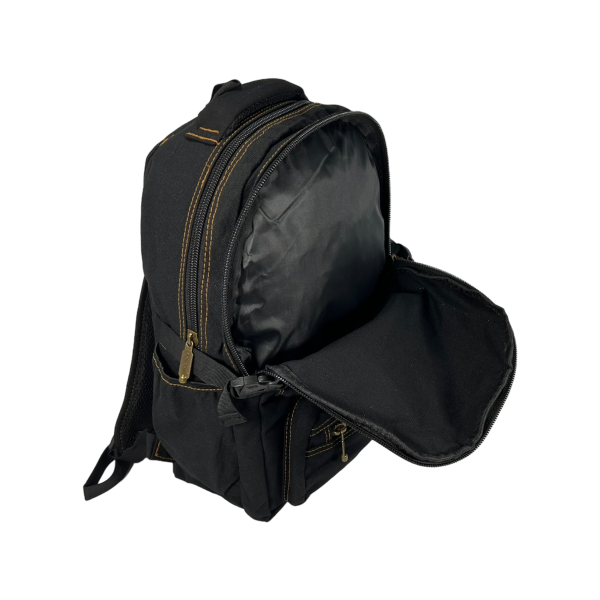 Брезентовий рюкзак, 15 л, міцний, зносостійкий, водовідштовхуюча тканина, колір чорний