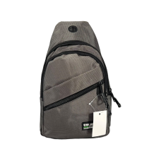 Функциональная сумка-слинг на четыре отделения, выход для наушников, серая