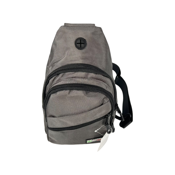 Функциональная сумка-слинг на четыре отделения, выход для наушников, серая Функциональная сумка-слинг на четыре отделения, выход для наушников, серая