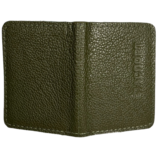 Обложка для ID-паспорта BagWay, ручная работа из натуральной кожи, зеленая