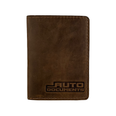 Обложка для автодокументов старого образца BagWay, ручная работа, коричневая