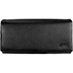 Женский кошелек Cardinal из натуральной кожи, черный, с застежкой на молнии