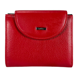 Женский кошелек из натуральной кожи с застежкой на молнии, красный