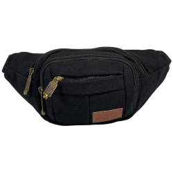 Сумка-бананка на три відділення з застібкою на блискавці, чорна Сумка-бананка на три відділення з застібкою на блискавці, чорна