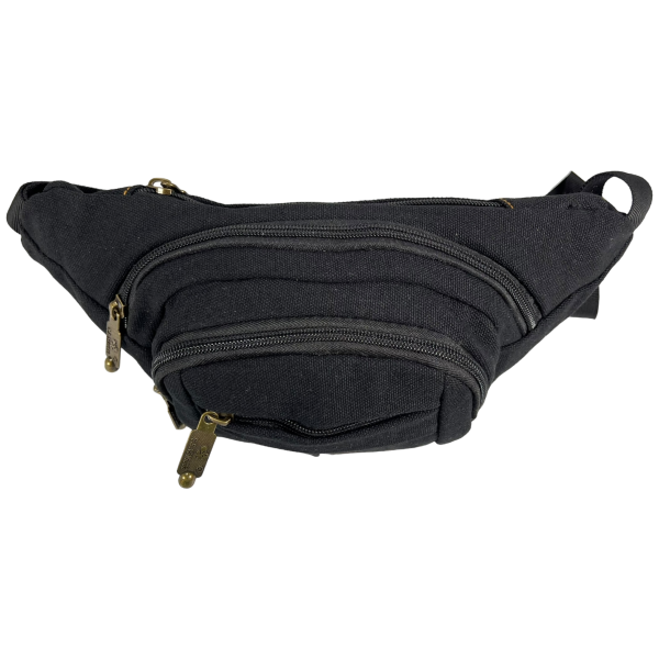 Сумка-бананка на три отделения с застежкой на молнии, черная Сумка-бананка на три отделения с застежкой на молнии, черная