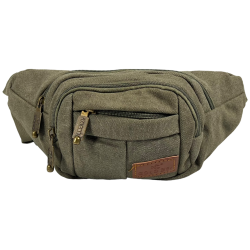 Брезентовая сумка-бананка на три отделения, цвет хаки Брезентовая сумка-бананка на три отделения, цвет хаки