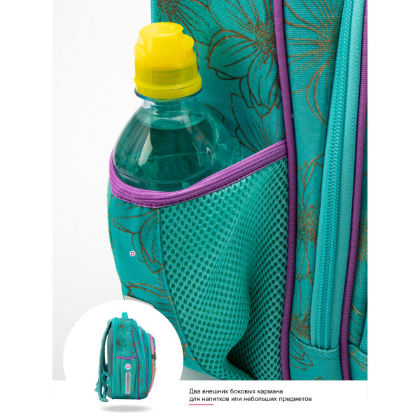 Ранец для девочки младших классов жесткий каркас Sky Name, бирюзовый Ранец для девочки младших классов жесткий каркас Sky Name, бирюзовый