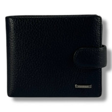 Стильный и практичный мужской кошелек-портмоне из натуральной кожи, черный