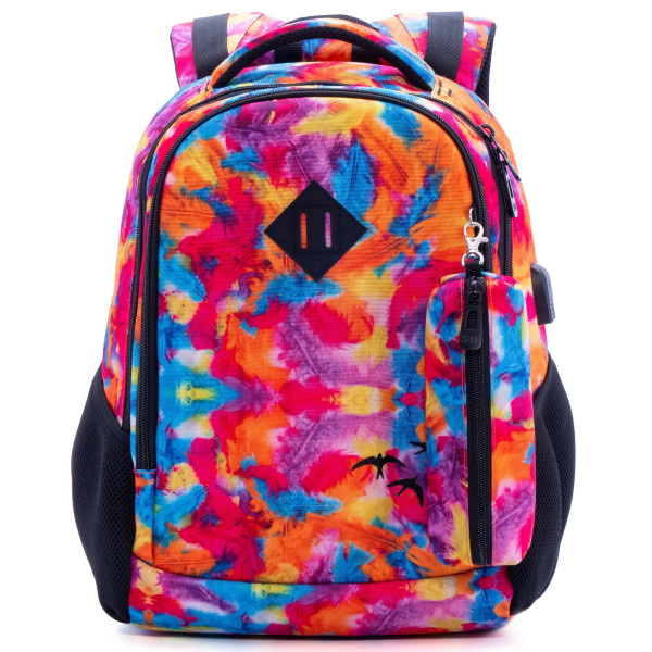 Рюкзак для девочки, подростковый, USB порт два отдела Sky Name (Winner), разноцветный Рюкзак для девочки, подростковый, USB порт два отдела Sky Name (Winner), разноцветный