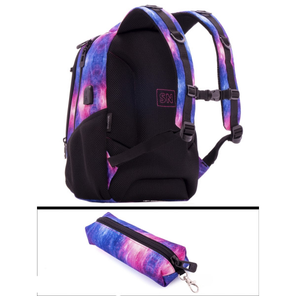 Школьный рюкзак для подростков с USB-слотом, 2 отделения, пенал в комплекте, 17 л Школьный рюкзак для подростков с USB-слотом, 2 отделения, пенал в комплекте, 17 л