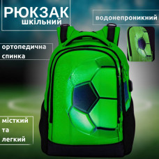 Школьный рюкзак для подростков с USB-слотом, 2 отделения, зеленый, пенал в комплекте