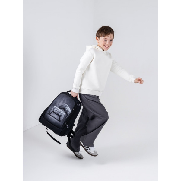 Школьный рюкзак Winner /SkyName для подростков, пенал в комплекте, принт Джойстики, черный Школьный рюкзак Winner /SkyName для подростков, пенал в комплекте, принт Джойстики, черный