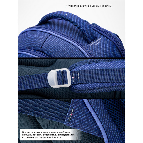 Школьный ранец Winner One/Sky Name на три отделения, синий Школьный ранец Winner One/Sky Name на три отделения, синий