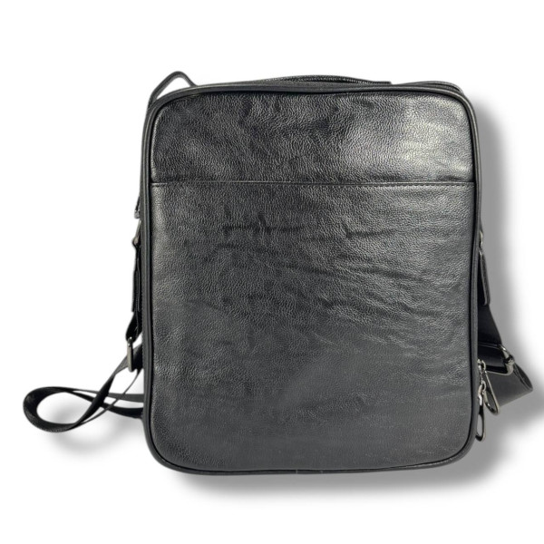 Чоловіча шкіряна сумка через плече, чорна