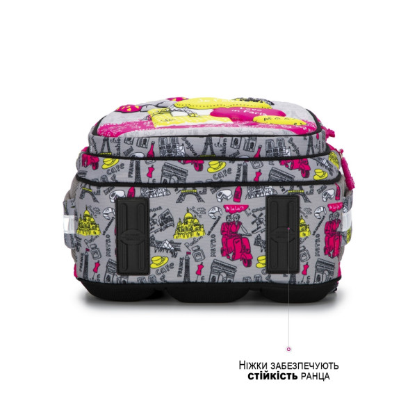 Школьный рюкзак Sky Name (Winner) для девочек 1-4 класс, водоотталкивающая ткань, серый с розовым Школьный рюкзак Sky Name (Winner) для девочек 1-4 класс, водоотталкивающая ткань, серый с розовым
