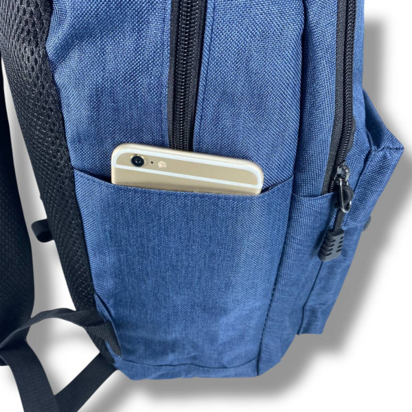 Міський рюкзак водовідштовхувальний з кишенею для ноутбука до 15.6 синього кольору