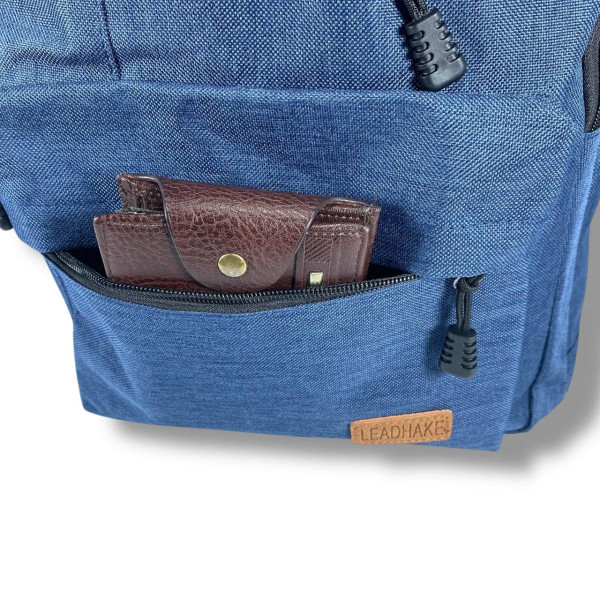 Міський рюкзак водовідштовхувальний з кишенею для ноутбука до 15.6 синього кольору