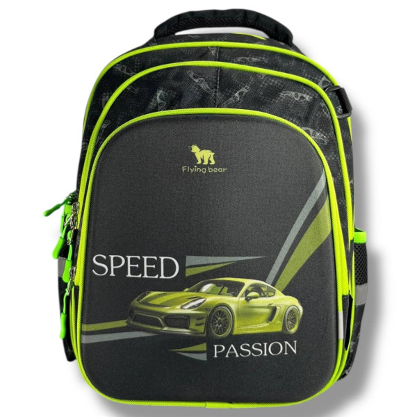 Шкільний рюкзак для хлопчика з принтом Спорткар, каркасний та місткий, 22 л