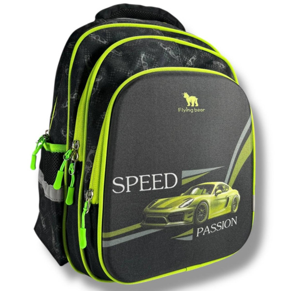 Шкільний рюкзак для хлопчика з принтом Спорткар, каркасний та місткий, 22 л
