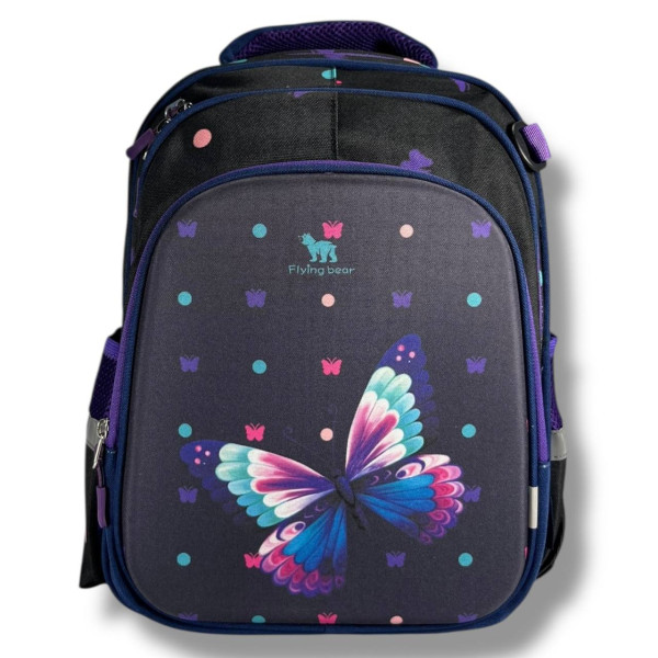 Школьный рюкзак для девочки с принтом Бабочка, каркасный и вместительный, 22 л