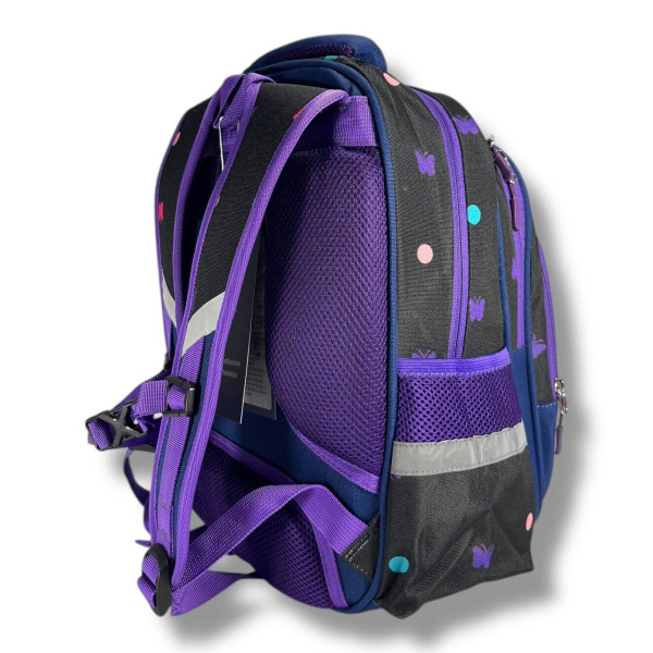 Шкільний рюкзак для дівчинки з принтом Метелик, каркасний та місткий, 22 л Шкільний рюкзак для дівчинки з принтом Метелик, каркасний та місткий, 22 л