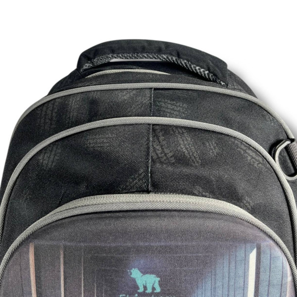 Шкільний рюкзак для хлопчика з принтом Чорна Машинка, каркасний та місткий, 22 л