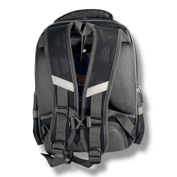 Шкільний рюкзак для хлопчика з принтом Чорна Машинка, каркасний та місткий, 22 л