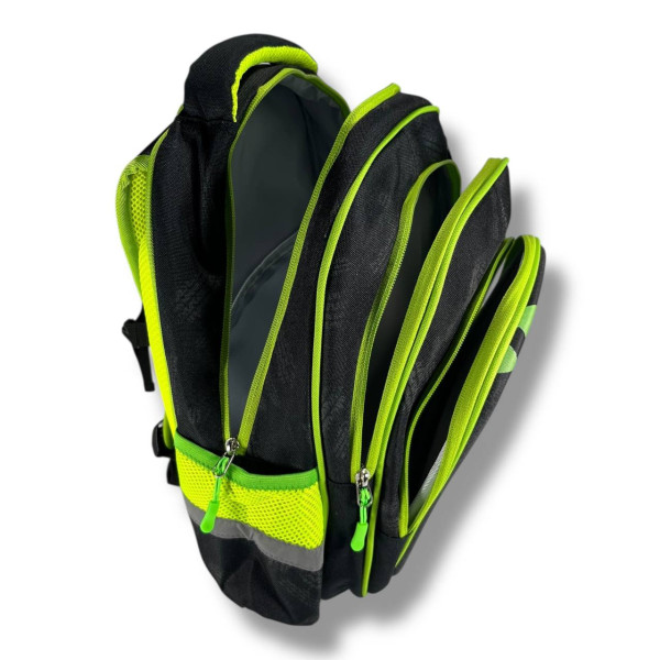 Шкільний рюкзак для хлопчика з принтом Велосипедист, каркасний та місткий, 22 л