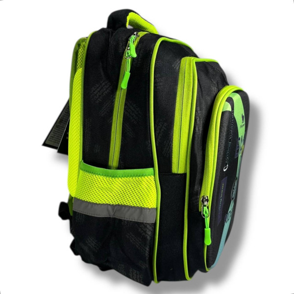 Шкільний рюкзак для хлопчика з принтом Велосипедист, каркасний та місткий, 22 л