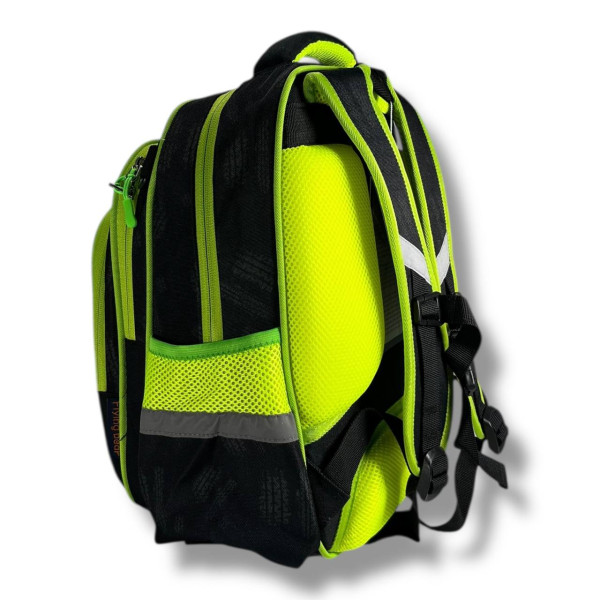 Шкільний рюкзак для хлопчика з принтом Велосипедист, каркасний та місткий, 22 л