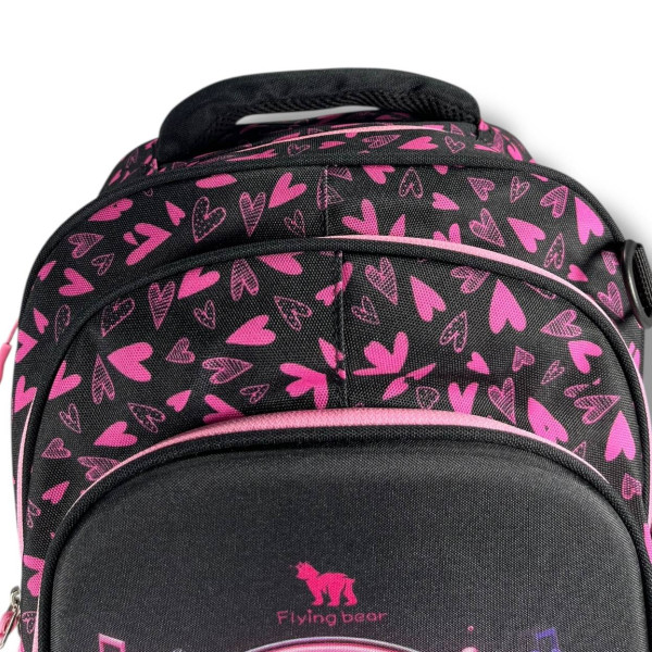 Школьный рюкзак для девочки с принтом Наушники, каркасный и вместительный, 22 л Школьный рюкзак для девочки с принтом Наушники, каркасный и вместительный, 22 л