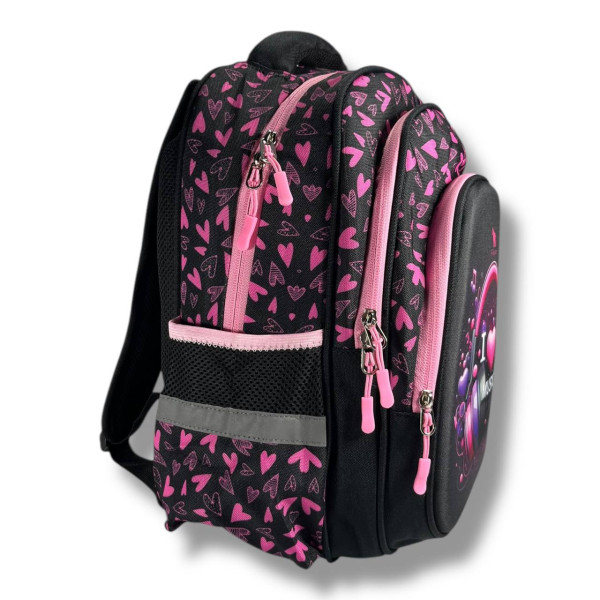 Школьный рюкзак для девочки с принтом Наушники, каркасный и вместительный, 22 л Школьный рюкзак для девочки с принтом Наушники, каркасный и вместительный, 22 л