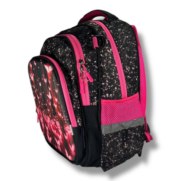 Школьный рюкзак для девочки с принтом Бабочки, каркасный и вместительный, 22 л Школьный рюкзак для девочки с принтом Бабочки, каркасный и вместительный, 22 л