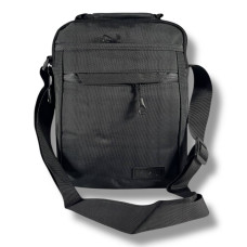 Стильная и удобная мужская сумка через плечо, серая, 4 л