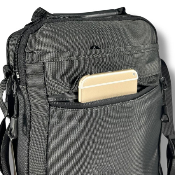 Стильная и удобная мужская сумка через плечо, серая, 4 л Стильная и удобная мужская сумка через плечо, серая, 4 л