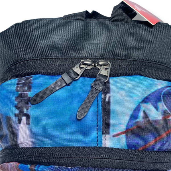 Міський рюкзак водовідштовхувальний чорний з принтом наса є відділення для ноутбука (до 15.4")