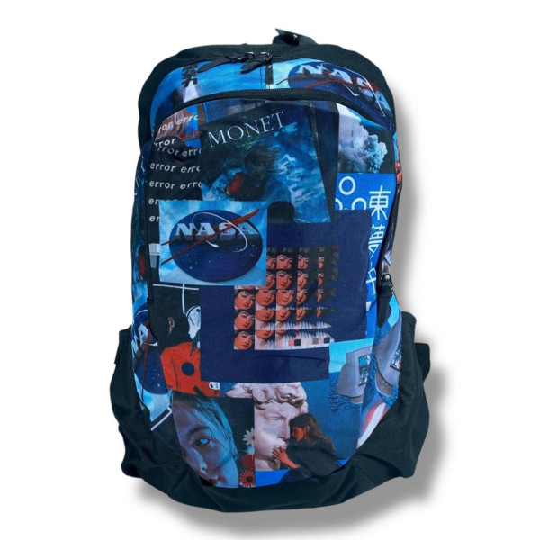 Міський рюкзак водовідштовхувальний чорний з принтом наса є відділення для ноутбука (до 15.4")