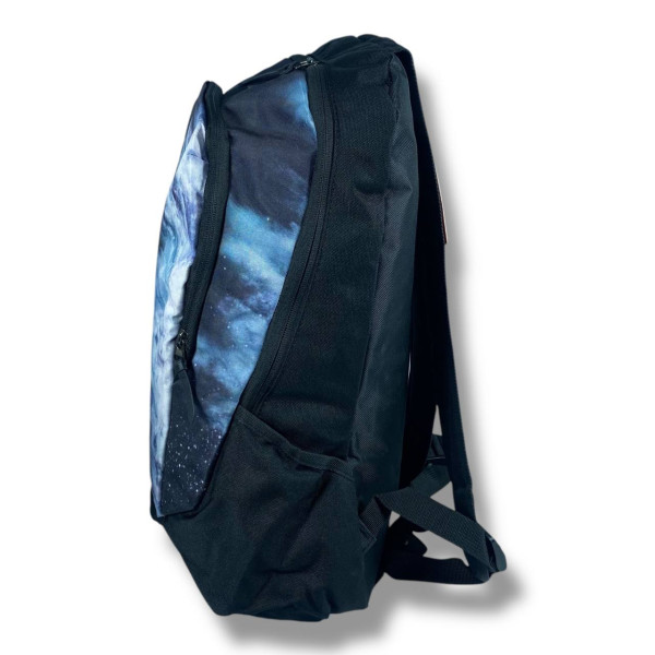 Міський рюкзак водовідштовхувальний чорний з принтом океана є відділення для ноутбука (до 15.4")