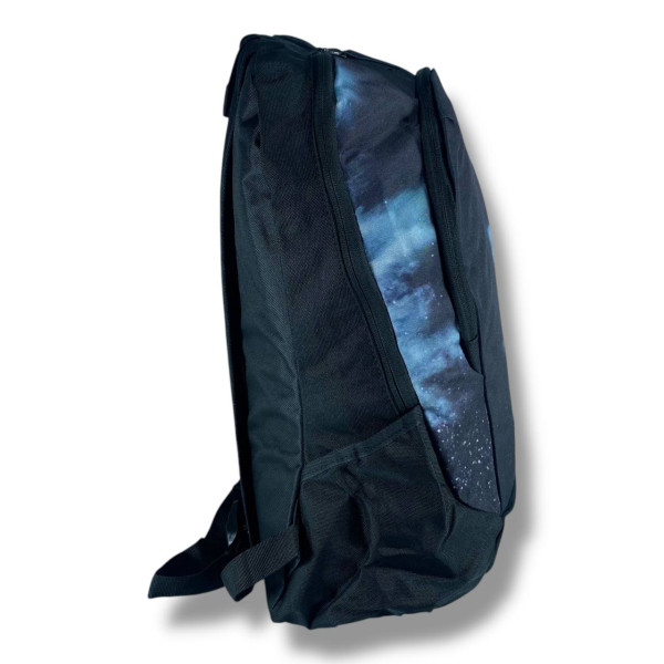 Міський рюкзак водовідштовхувальний чорний з принтом океана є відділення для ноутбука (до 15.4")