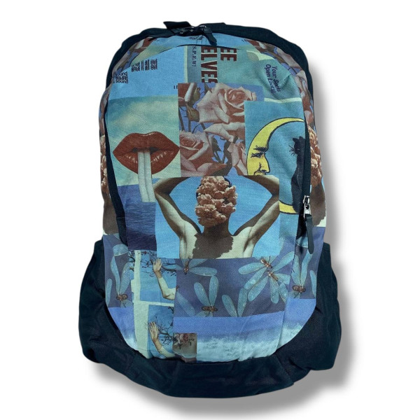 Міський рюкзак водовідштовхувальний чорний з принтом є відділення для ноутбука (до 15.4")