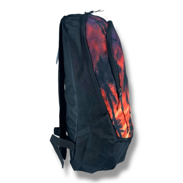 Міський рюкзак водовідштовхувальний чорний з принтом пальми є відділення для ноутбука (до 15.4")