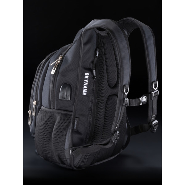 Шкільний рюкзак Winner/SkyName з USB-слотом для підлітків, чорний, на 3 відділення Шкільний рюкзак Winner/SkyName з USB-слотом для підлітків, чорний, на 3 відділення