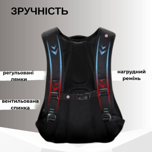 Шкільний рюкзак Winner/SkyName з USB-слотом для підлітків, чорний з червоним Шкільний рюкзак Winner/SkyName з USB-слотом для підлітків, чорний з червоним