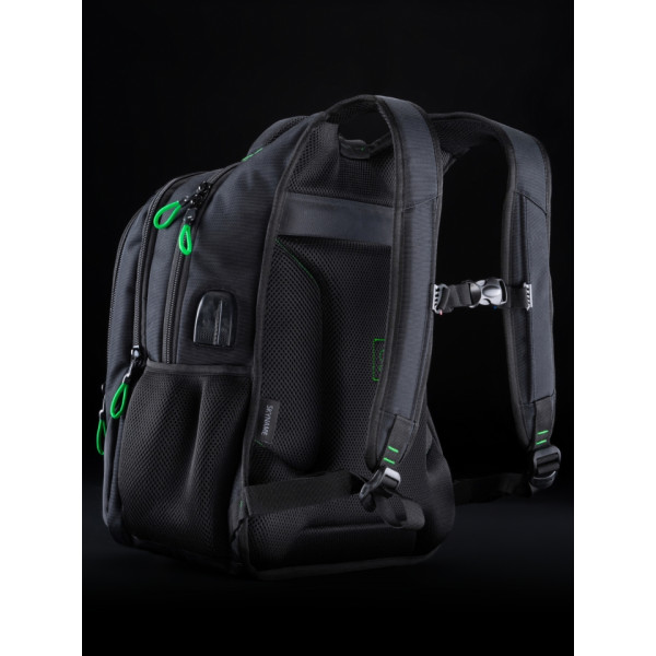 Шкільний рюкзак Winner/SkyName з USB-слотом для підлітків, чорний з червоним, на 3 відділення Шкільний рюкзак Winner/SkyName з USB-слотом для підлітків, чорний з червоним, на 3 відділення