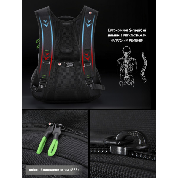 Шкільний рюкзак Winner/SkyName з USB-слотом для підлітків