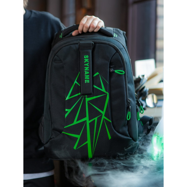 Шкільний рюкзак Winner/SkyName з USB-слотом для підлітків, чорний, на 3 відділення