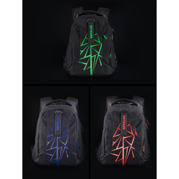 Шкільний рюкзак Winner/SkyName з USB-слотом для підлітків, чорний, на 3 відділення