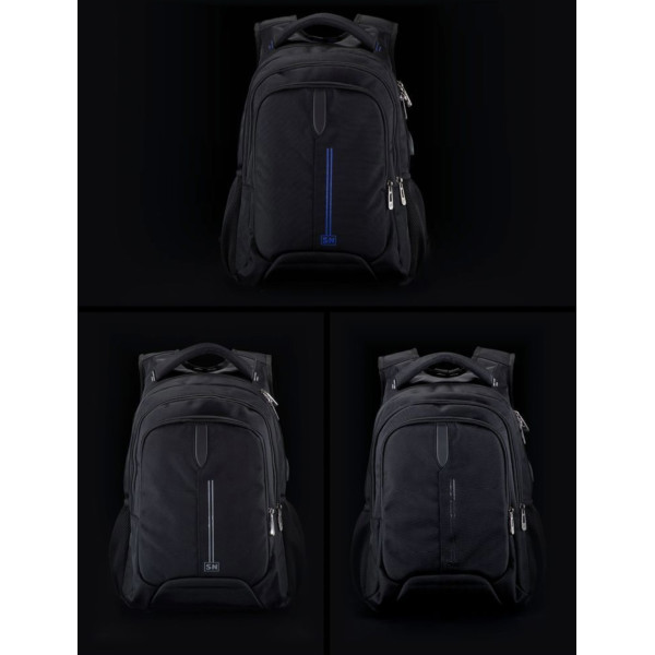 Рюкзак шкільний Winner/SkyName з USB-слотом для підлітків, чорний, 30 л Рюкзак шкільний Winner/SkyName з USB-слотом для підлітків, чорний, 30 л